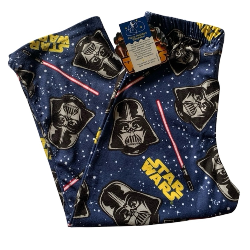 STAR WARS Pajama Pants Bottoms Darth Vader Lightsabers Size Kids Small 4 5 New